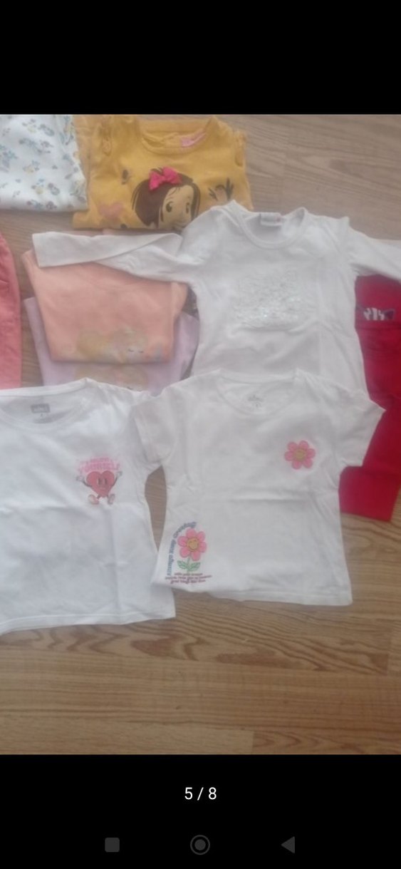 Kız Çocuk Baskılı Beyaz Kısa Kollu Tişört - Görsel 2