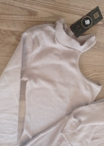 Bej Uzun Tek Kollu Salaş Kadın Elbise - Görsel 3