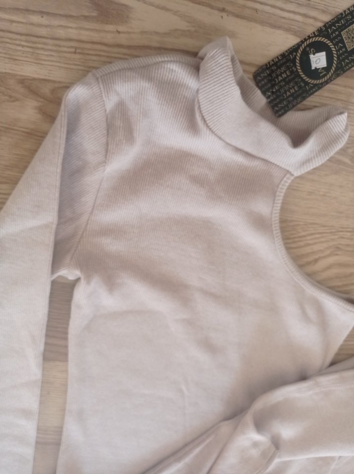 Bej Uzun Tek Kollu Salaş Kadın Elbise - Görsel 4