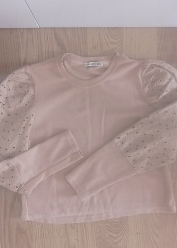 Bej Uzun Kollu Triko Kadın Bluz - Görsel 4