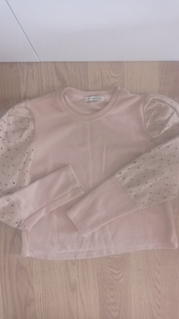 Bej Uzun Kollu Triko Kadın Bluz - Görsel 4