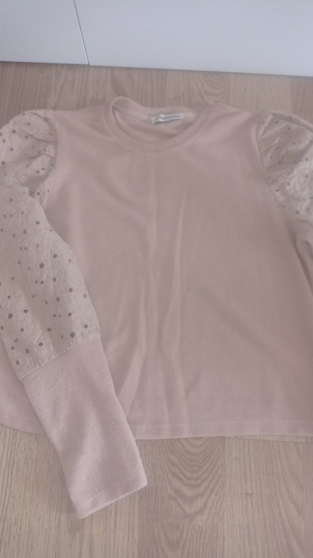 Bej Uzun Kollu Triko Kadın Bluz - Görsel 2