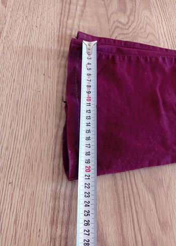 Bordo Düğmeli Salaş Kadın  Pantolon - Görsel 6