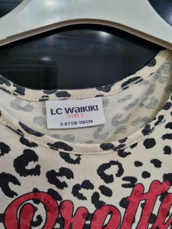 Kız Çocuk Leopar Desenli Uzun Kollu Elbise - Görsel 2