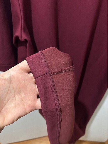 l Beden bordo Renk Kısa Kollu Çan Elbise