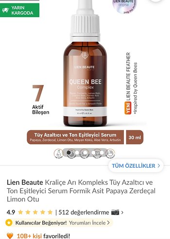 Diğer TÜY AZALTICI SERUM