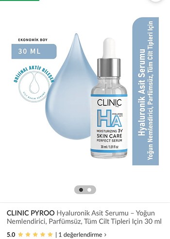 Diğer CLINIC Hyaluronik Asit Nemlendirici Serum 30ml