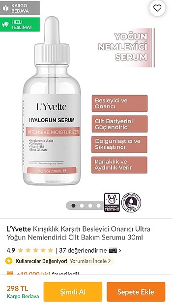 Beden L?Yvette kırışık karşıtı,Nemlendirici Onarıcı Serum