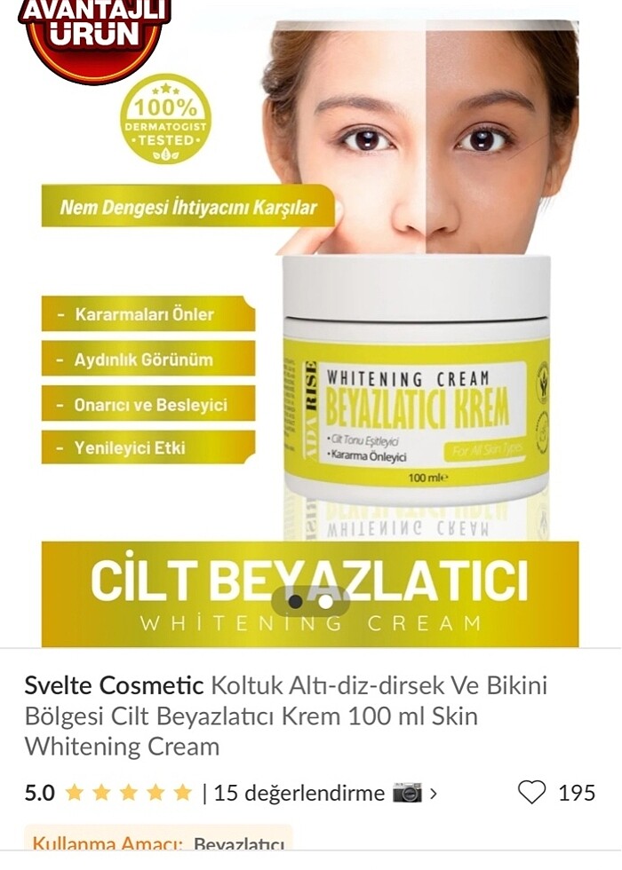 CİLT BEYAZLATICI KREM - Görsel 3