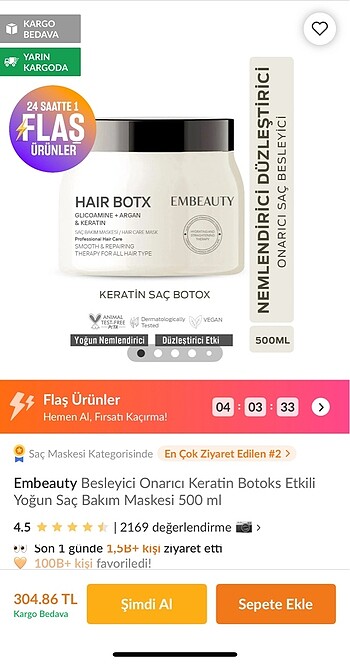  Beden Keratinli SAÇ MASKESİ
