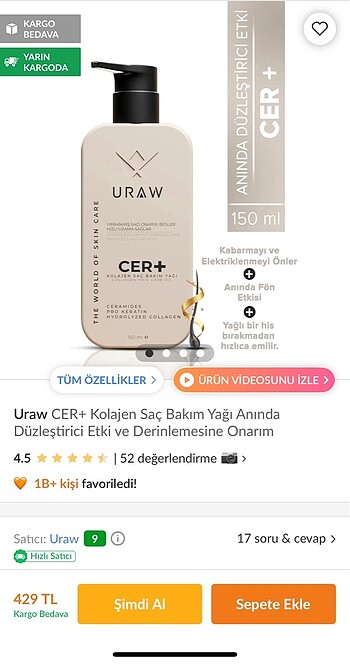  Beden SAÇ BAKIM YAĞI uraw