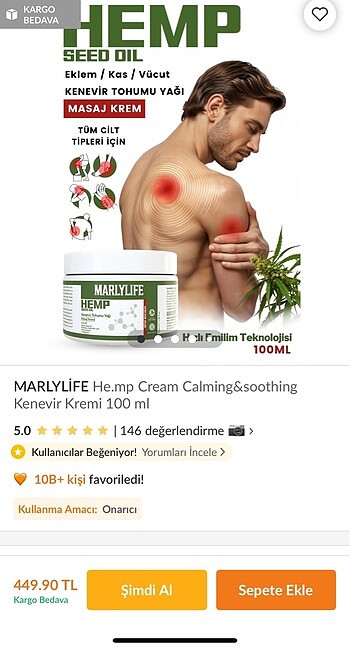  Beden KAS VE EKLEM İÇİN MASAJ KREMİ
