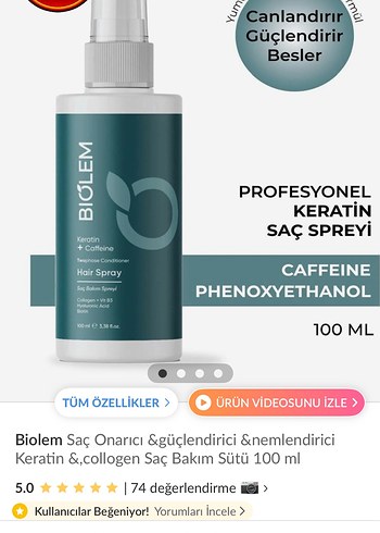 Keratin ve Onarıcı Saç Spreyi - Görsel 3