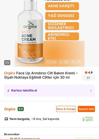 Orginx Akne Karşıtı Krem - Görsel 2