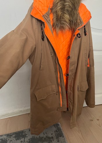 Kahverengi Kürklü Rahat Kesim Erkek montu - Görsel 2