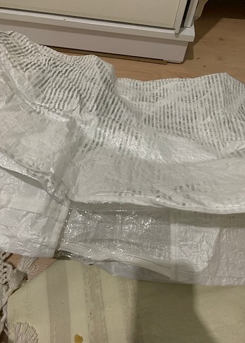 Gri Çizgili Yatak Örtüsü Saklama Çantası - Görsel 3