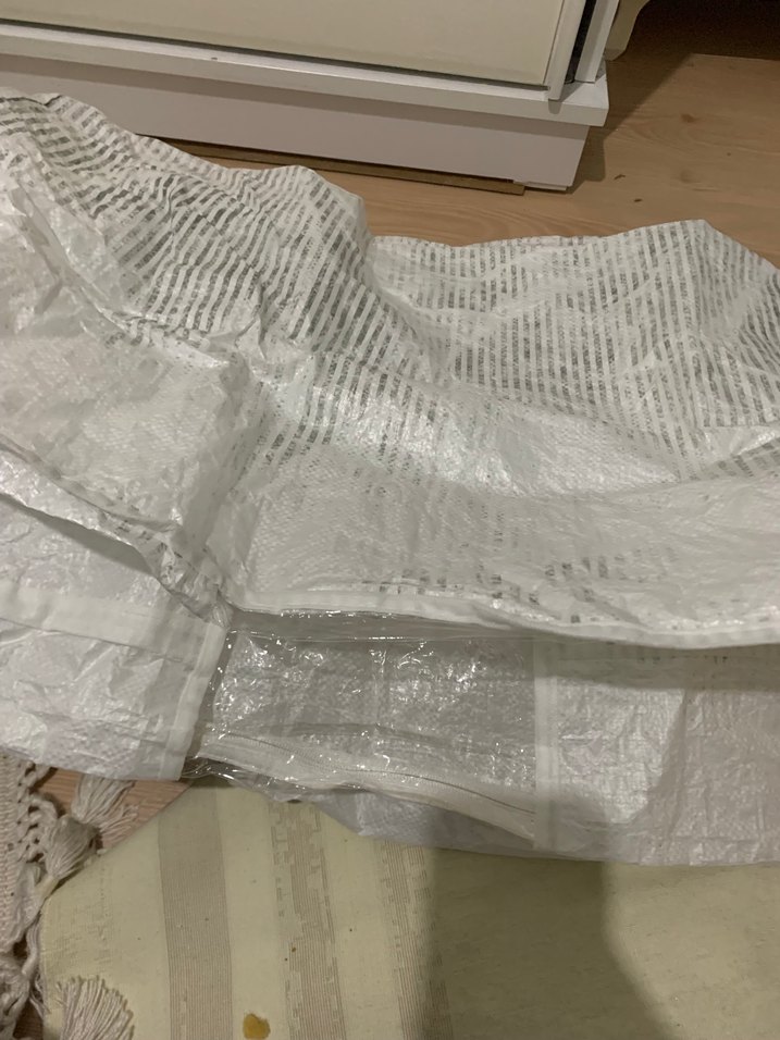 Gri Çizgili Yatak Örtüsü Saklama Çantası - Görsel 3