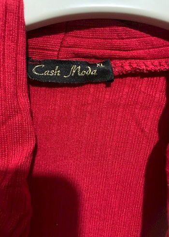 Kırmızı Uzun Kollu Midi Kadın hırka - Görsel 3