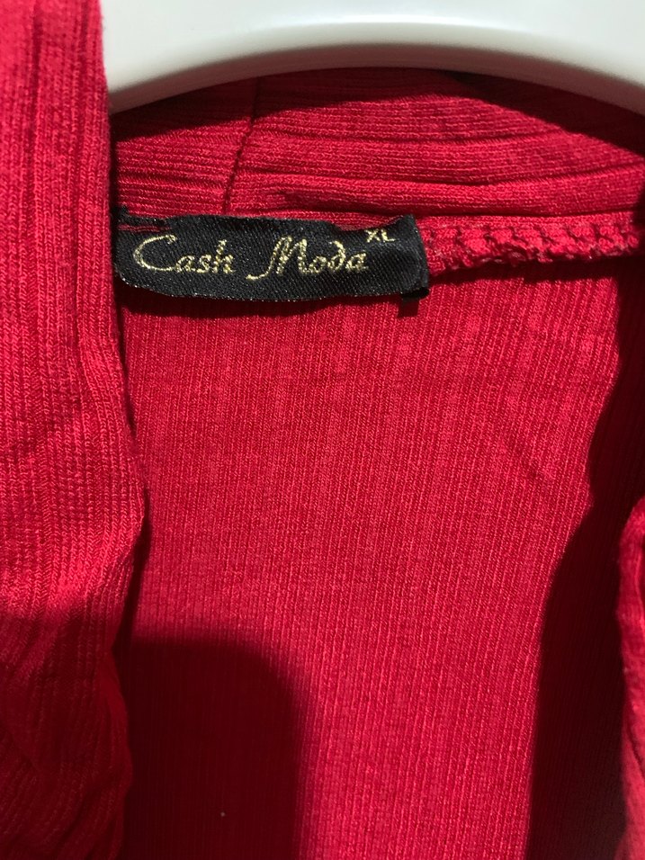 Kırmızı Uzun Kollu Midi Kadın hırka - Görsel 3