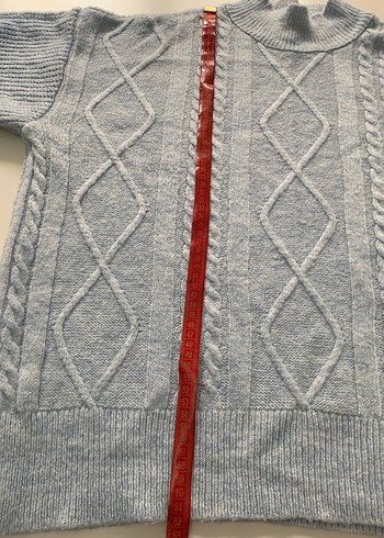 Gri Örgü Kadın Triko Yarım Balıkçı Kazak - Görsel 3