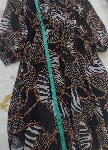 Leopar Desenli Abiye Şık Şifon Elbise - Görsel 6