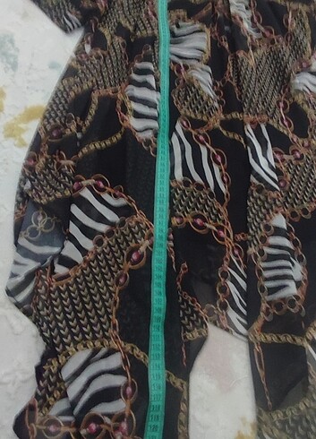 Leopar Desenli Abiye Şık Şifon Elbise - Görsel 8