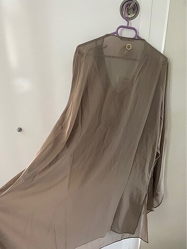 46 Beden camel Renk Pareo & Tül Tunik