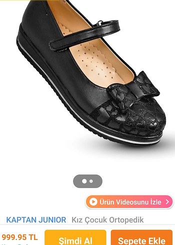 Kız Çocuk Siyah  Tokalı ,ortapedik Babet - Görsel 4