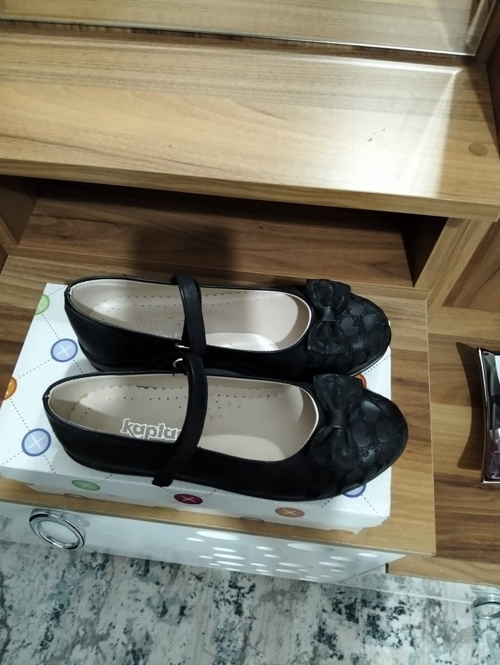 Kız Çocuk Siyah  Tokalı ,ortapedik Babet - Görsel 2