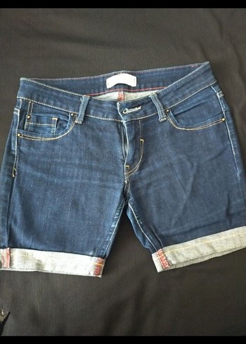Kadın koyu mavi Denim Mini Şort