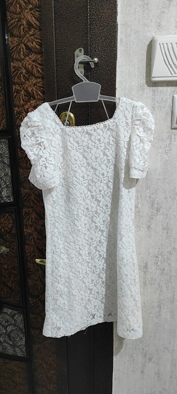 9 Yaş Beden beyaz Renk Beyaz elbise 