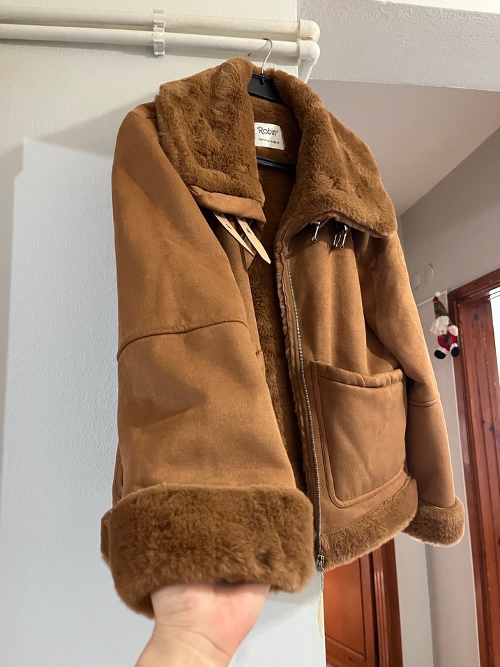 Kahverengi Kürklü Midi Kadın Ceket - Görsel 3