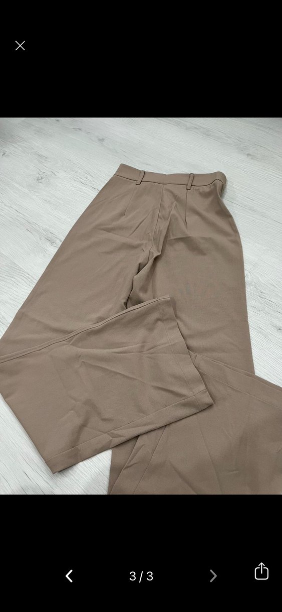 Bej Kadın Kumaş Pantolon Midi Boy - Görsel 2