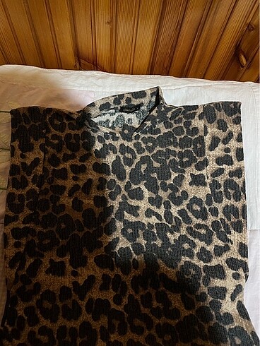 m Beden Leopar kısa elbise #elbise