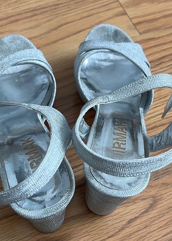 Gri Platform Topuklu Kadın Abiye Ayakkabı - Görsel 4