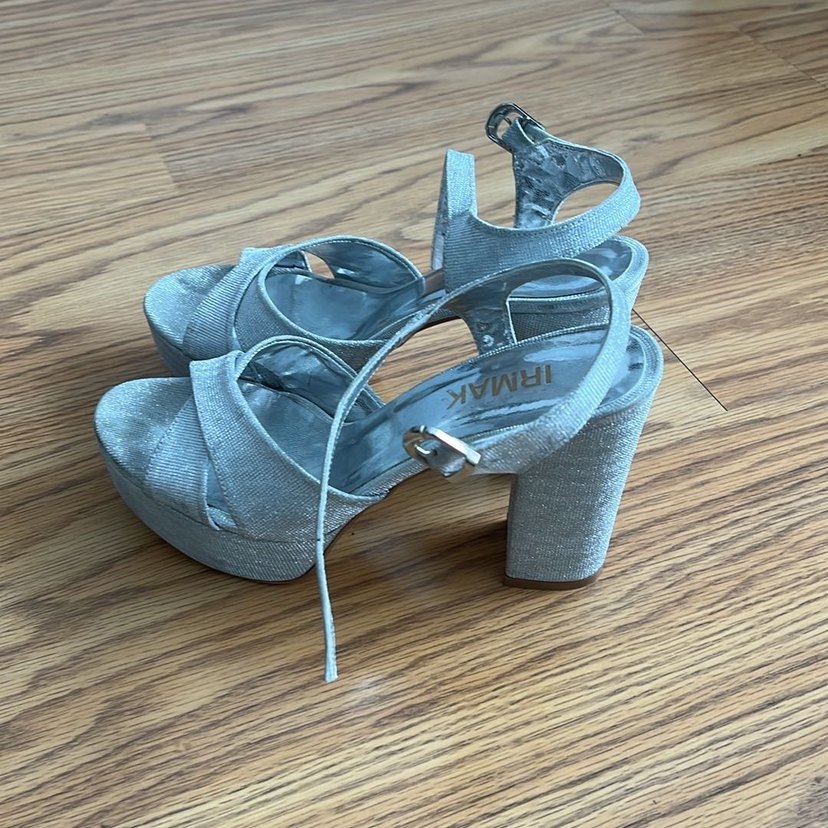 Gri Platform Topuklu Kadın Abiye Ayakkabı - Görsel 2