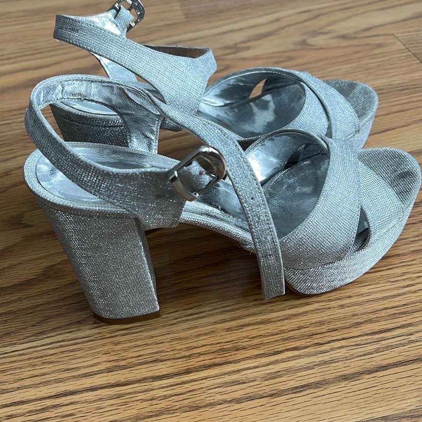 Gri Platform Topuklu Kadın Abiye Ayakkabı - Görsel 5