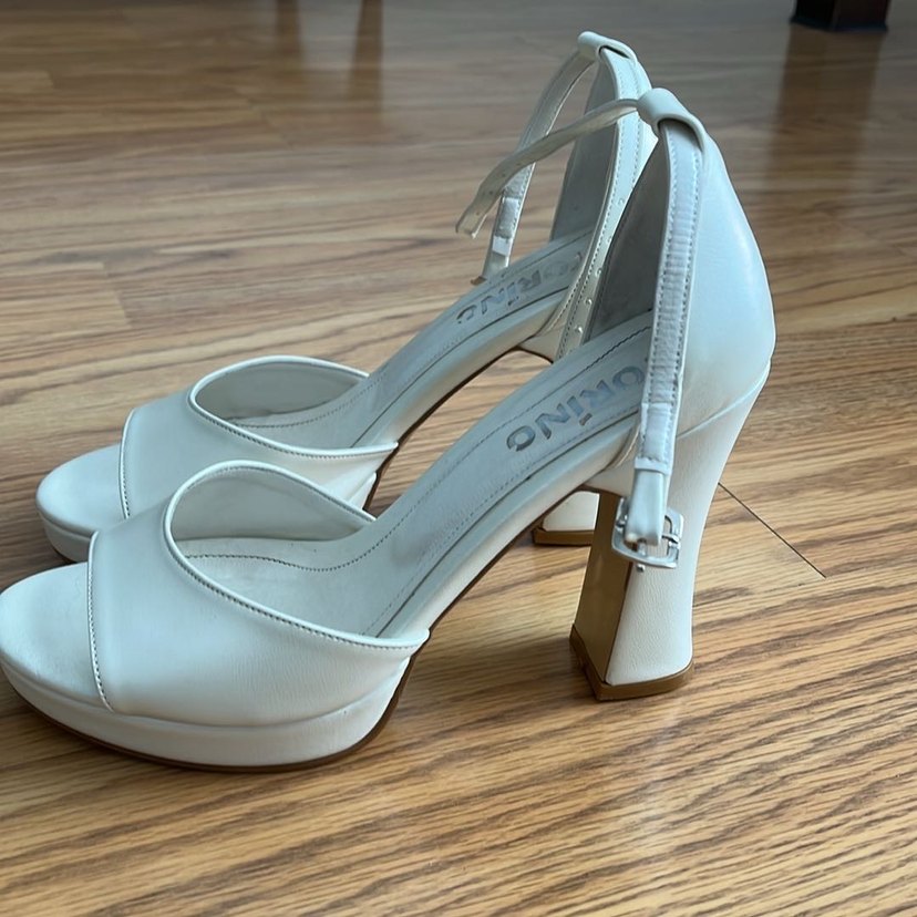 Beyaz Platform Topuklu Kadın Abiye Ayakkabı - Görsel 2