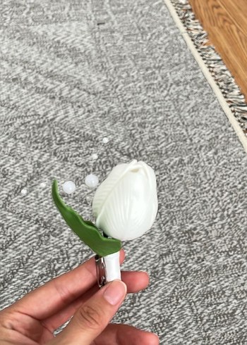 Beden Boncuk Detaylı Beyaz Bohem Gelin Buketi