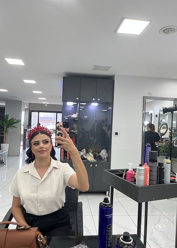  Beden Kırmızı boncuklu kına tacı