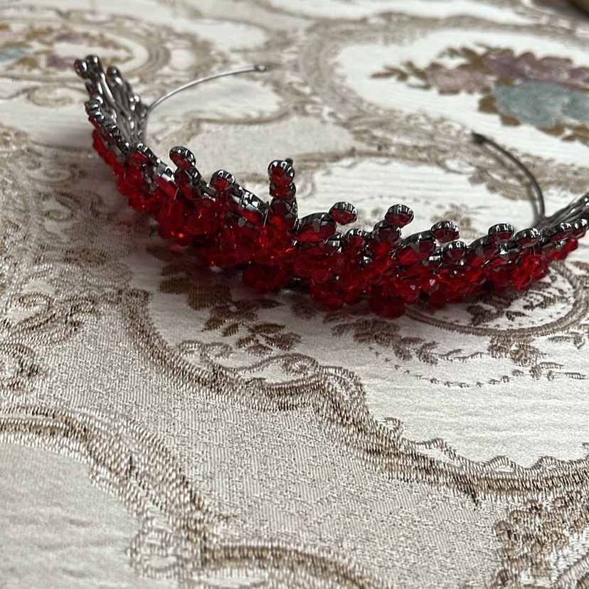 Kırmızı boncuklu kına tacı - Görsel 4