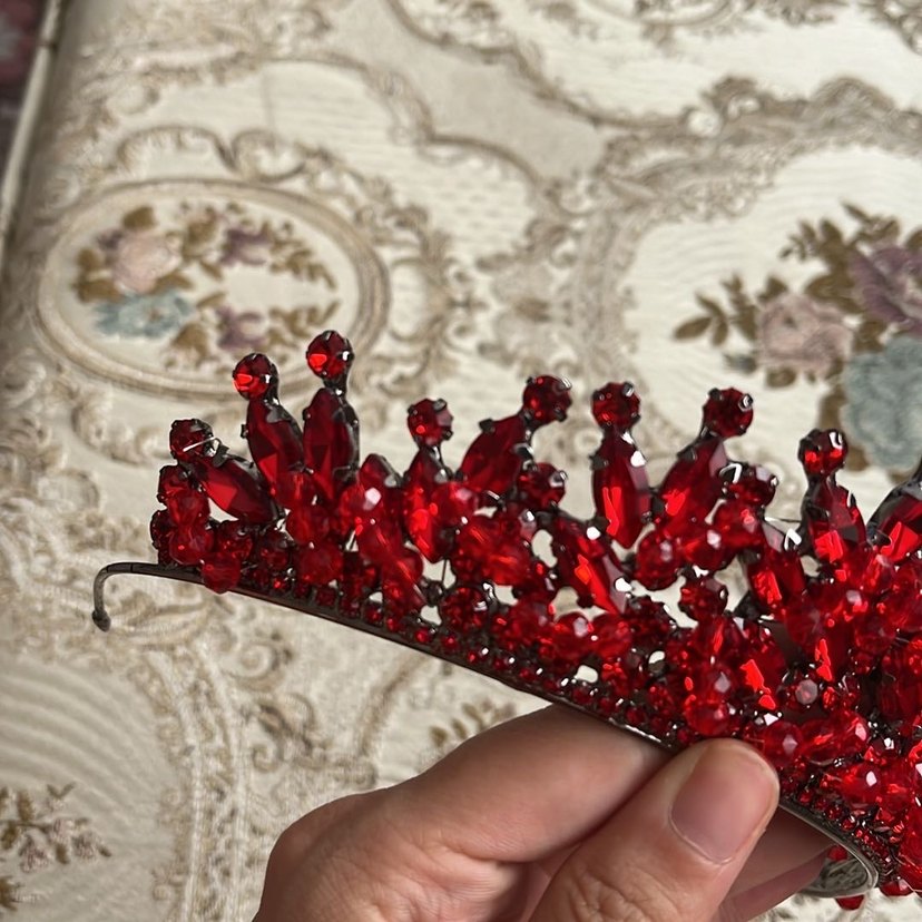 Kırmızı boncuklu kına tacı - Görsel 3