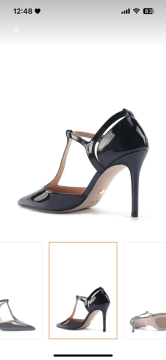 Parlak Siyah Tokalı İnce Topuklu Kadın Ayakkabı - Görsel 3