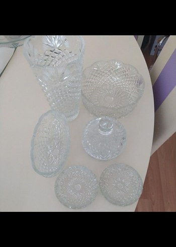 Klasik Şeffaf Cam kristal Vazo ve Dekoratif Set