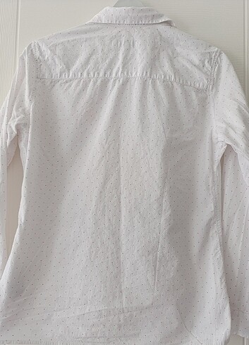 US POLO PEMBE PUANTİYELİ KADİN GÖMLEK  - Görsel 4