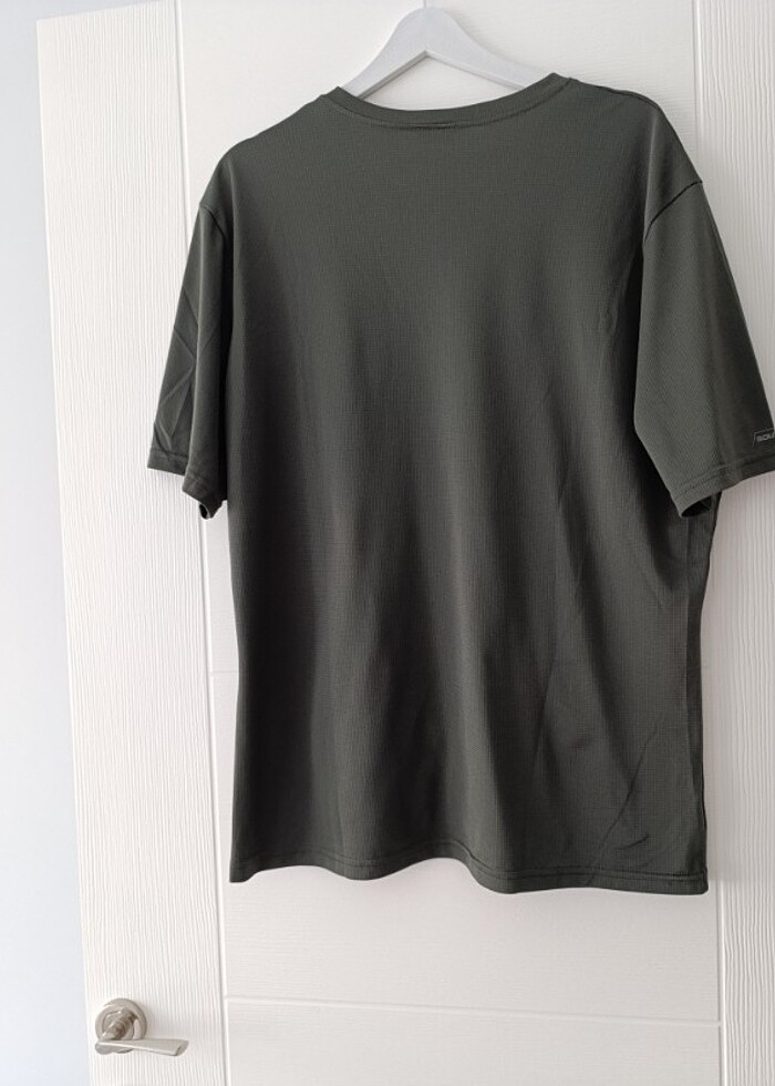 KENDİNDEN DOKULU HAKİ ERKEK T-SHİRT  - Görsel 3