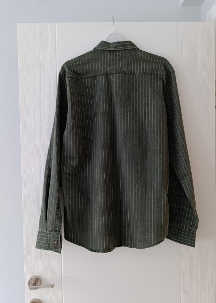 TRENDYOLMAN ERKEK HAKİ KOT GÖMLEK  - Görsel 2