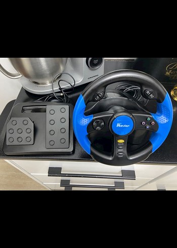 Mavi Super Thunder PS2 Oyun Direksiyonu Seti - Görsel 4