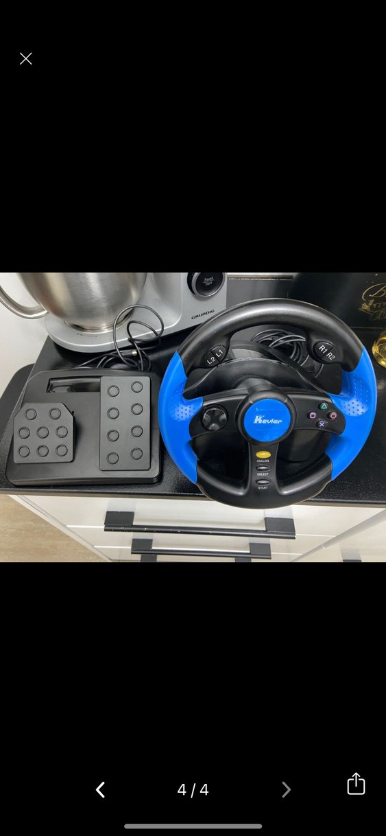 Mavi Super Thunder PS2 Oyun Direksiyonu Seti - Görsel 4