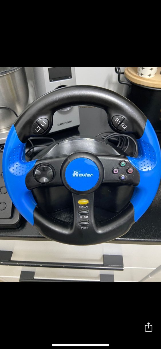 Mavi Super Thunder PS2 Oyun Direksiyonu Seti - Görsel 2